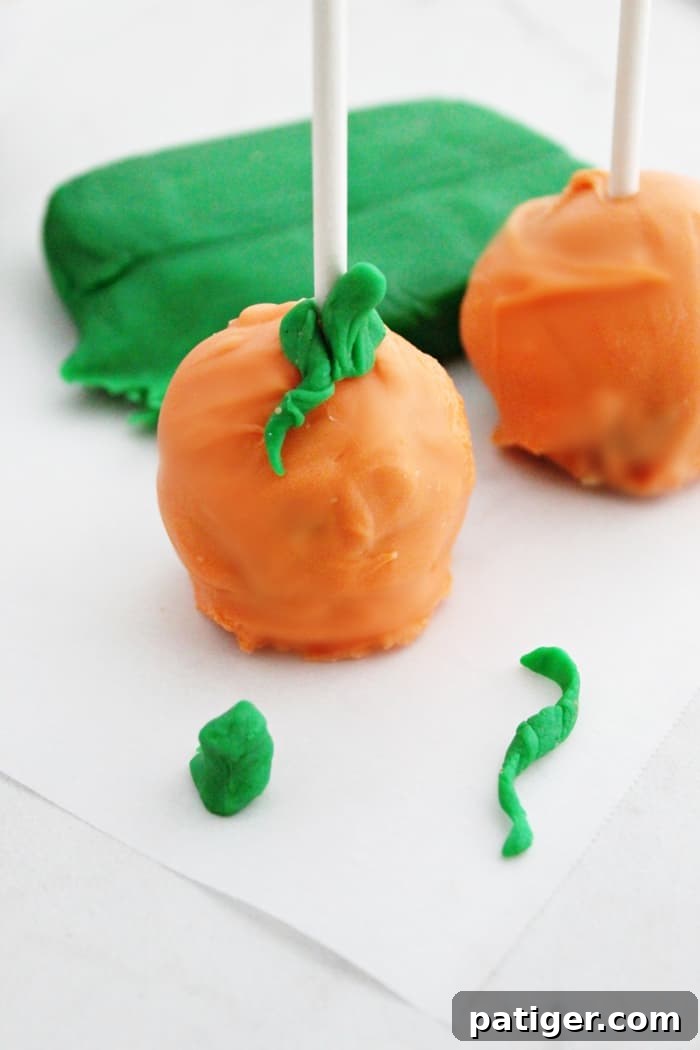 Finished Pumpkin Pops for Halloween party