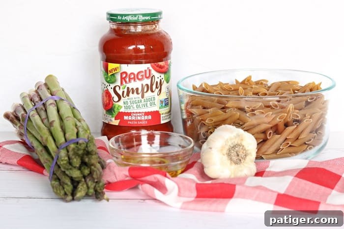 Vibrant Asparagus Whole Wheat Pasta 4 Easy Pasta with Asparagus Ingredients