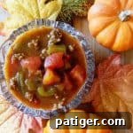 A savory Fall slow cooker Pumpkin chilli recipe perfect for warming your bones up on a cool evening.