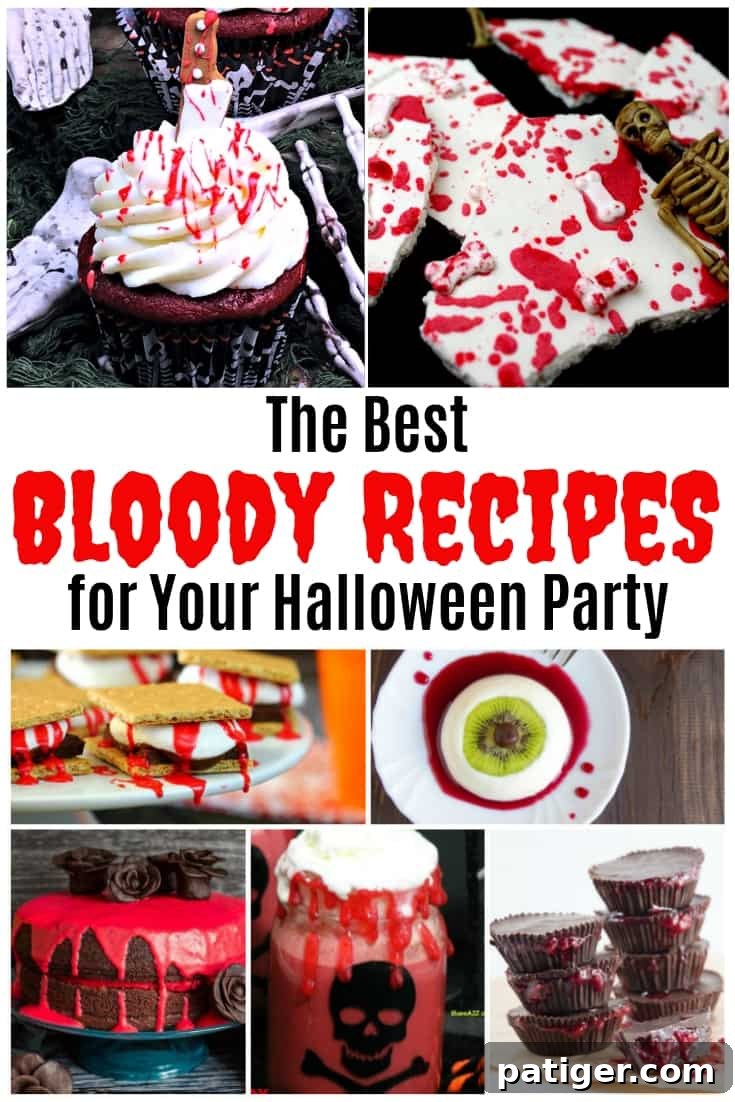 15 Creepy bloody food and drink ideas for a Halloween party. From bloody brownies to bloody beverages, you will find all the best bloody recipes here.