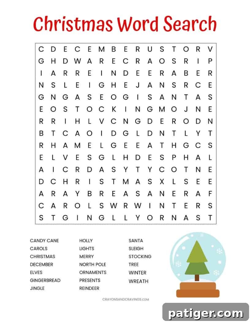 Printable Yuletide Word Hunt 3 Free Christmas Word Search printable worksheet with 20 Christmas themed vocabulary words. Perfect for the classroom or as a fun Christmas activity at home.