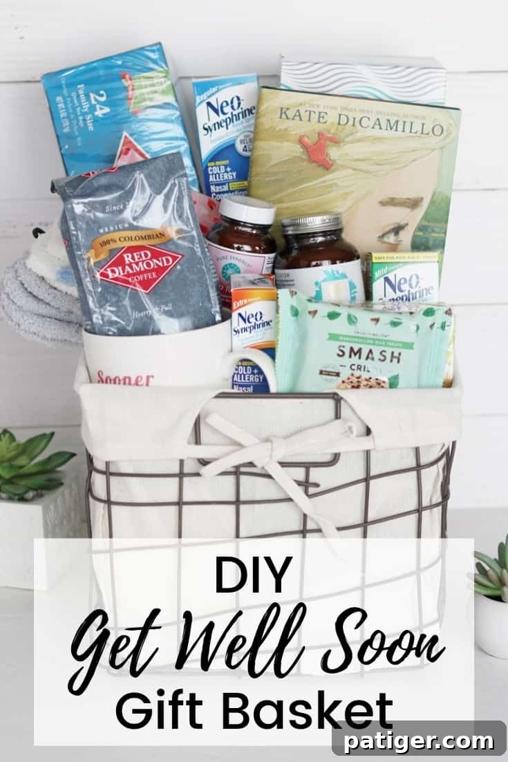 Crafting Care Get Well Gift Baskets 11 Make a Get Well Soon gift basket or care package for a sick family member or friend with these get well soon gift ideas.