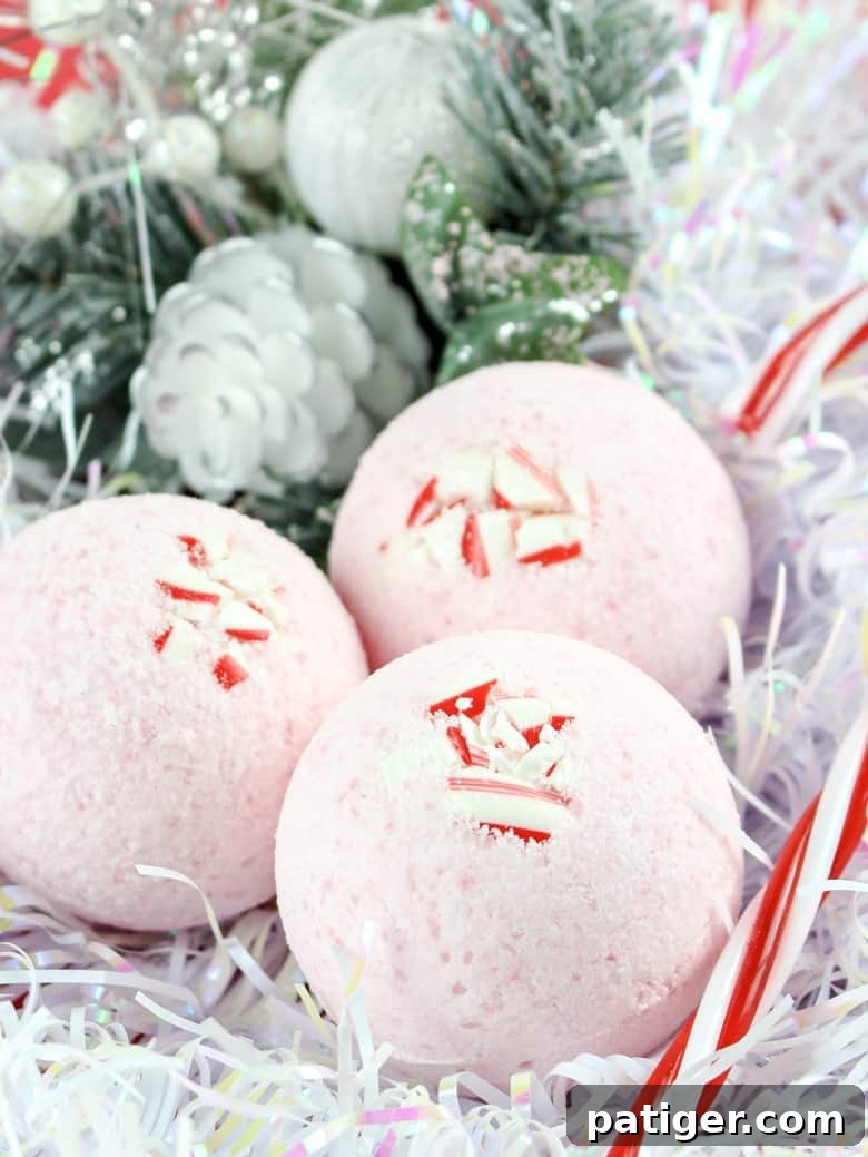 Invigorating Peppermint Fizzers 11 Treat yourself to a soothing and relaxing bath this holiday season with these easy and affordable homemade peppermint bath bombs. They also make a great DIY Christmas gift idea!