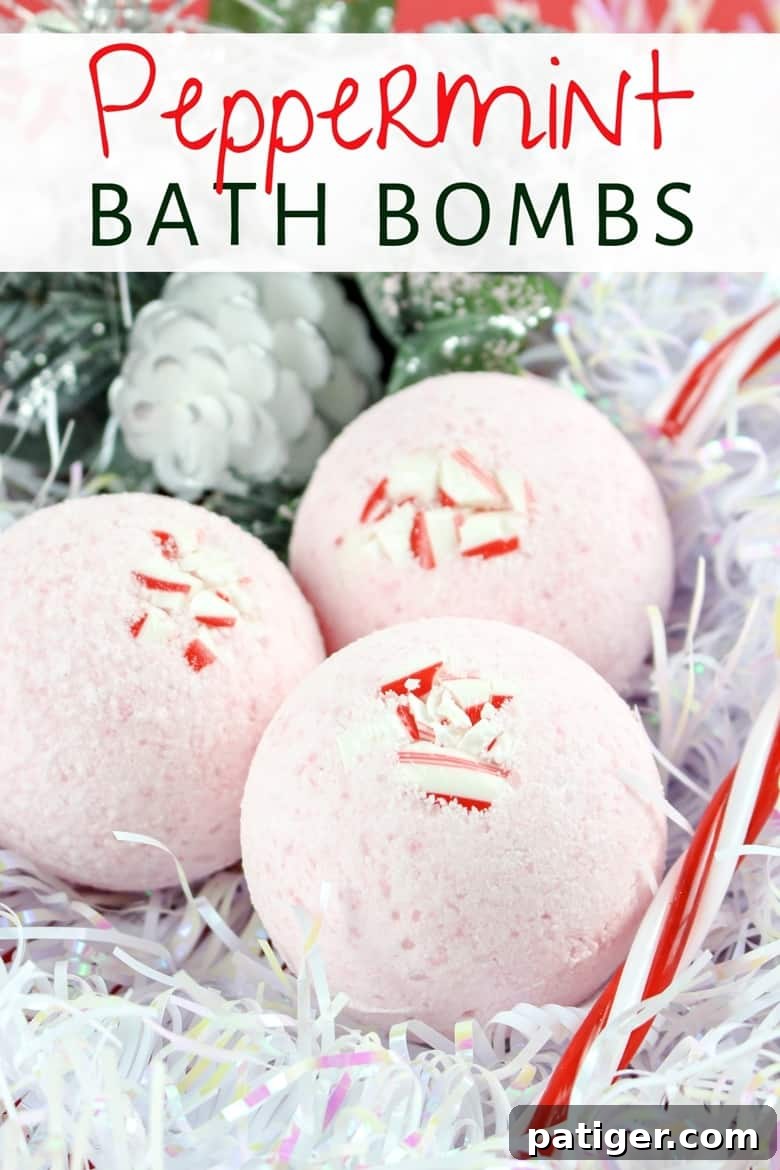 Invigorating Peppermint Fizzers 12 Treat yourself to a soothing and relaxing bath this holiday season with these easy and affordable homemade peppermint bath bombs. They also make a great DIY Christmas gift idea!