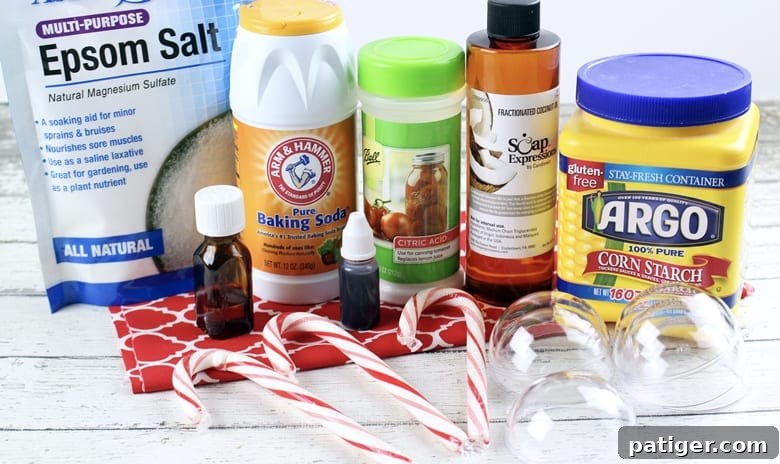 Invigorating Peppermint Fizzers 3 Peppermint Candy Cane Bath Bomb Ingredients