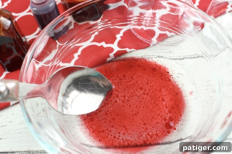 Invigorating Peppermint Fizzers 5 In your small mixing bowl, mix all your wet ingredients together.