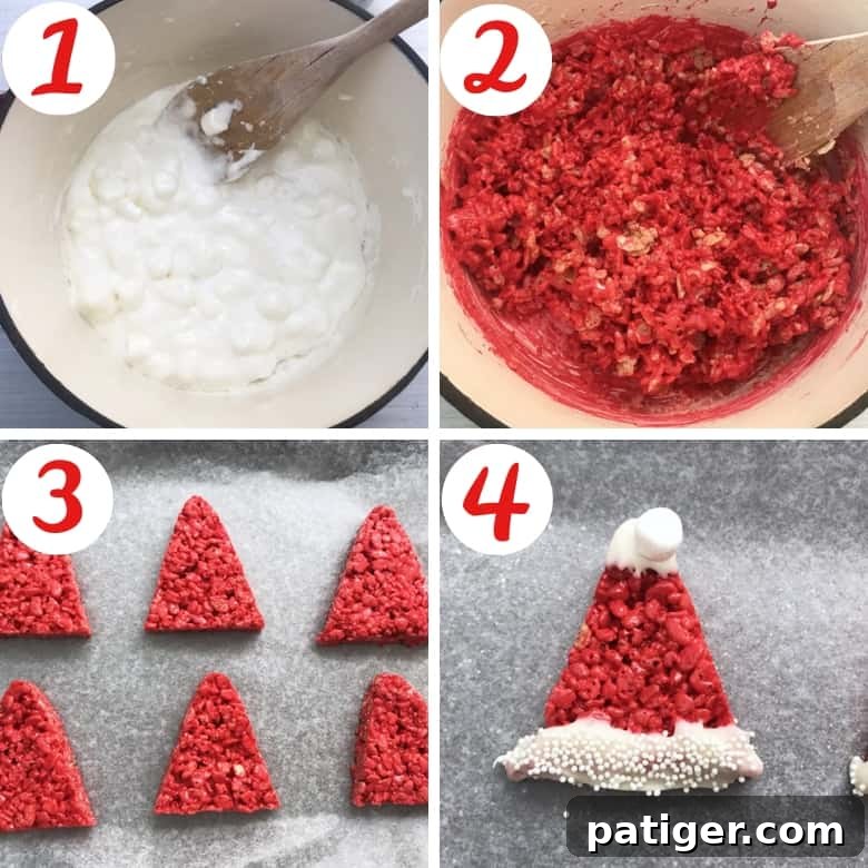 How to Make Rice Krispie Santa Hats