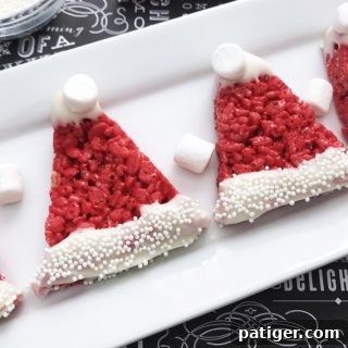 Santa Hat Rice Krispie Treats Recipe