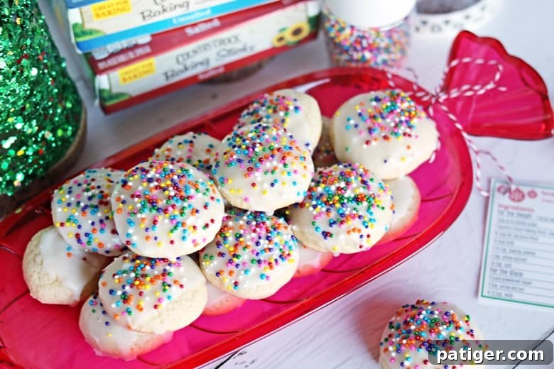 Also known as Italian Christmas cookies, Italian anise cookies have a unique liquorice flavor and are topped with a sweet glaze and sprinkles.