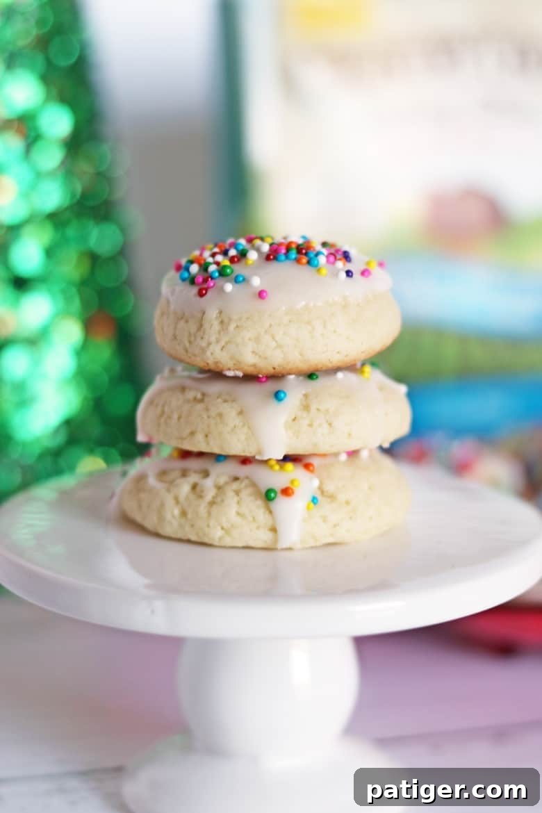Also known as Italian Christmas cookies, Italian anise cookies have a unique liquorice flavor and are topped with a sweet glaze and sprinkles.