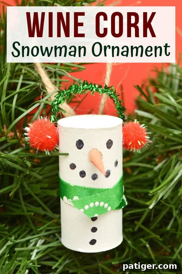 Wine cork snowman ornaments are an easy Christmas craft project great for adults and children alike. Plus, they are a great way to upcycle old wine corks!