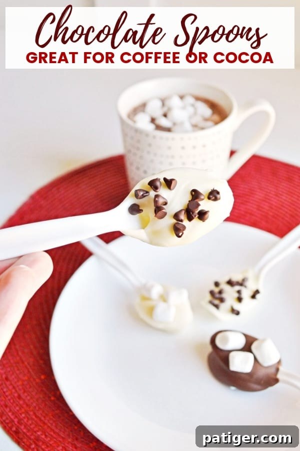 Easy-to-make chocolate spoons pair great with a cup of coffee or hot cocoa and make a great addition to any holiday party.