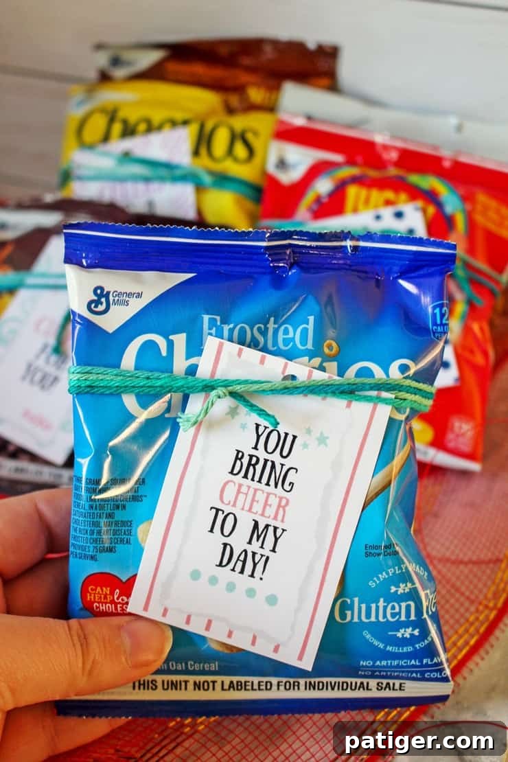 Free printable cereal valentine tags for classroom fun