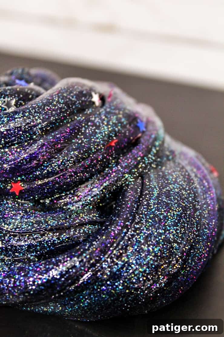 galaxy slime with star glitter