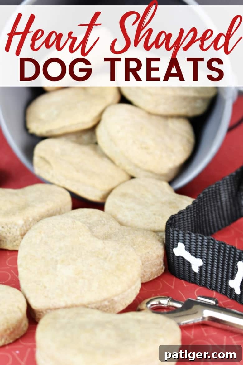 Pin this delicious and easy homemade dog treat recipe for future reference.