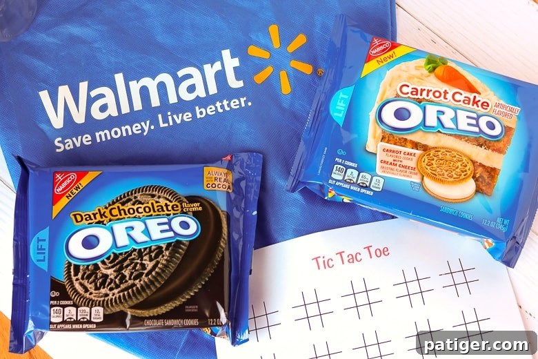 OREO Dark Chocolate and OREO Carrot Cake Cookies display at Walmart