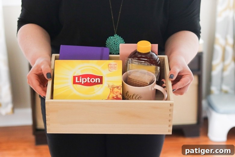 Craft Your Own Tea Lovers Basket 2 Create the perfect DIY tea gift basket for birthdays, Mother's Day, or any occasion, featuring essential tea-time delights and thoughtful accessories for the ultimate tea lover.