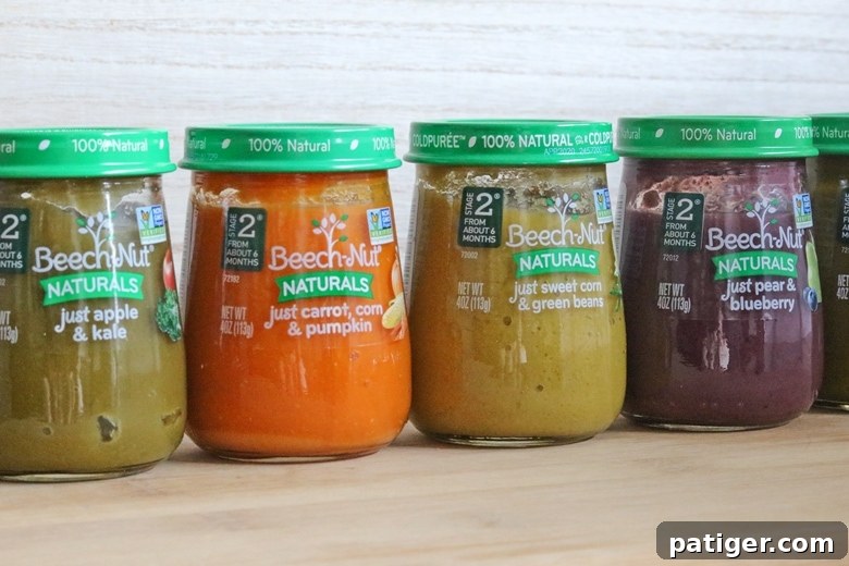 Variety of Beech-Nut Naturals baby food flavors