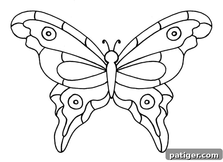 Stained Glass Style Butterfly Craft 3 Butterfly Craft Printable Template