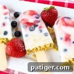 Frozen Yogurt Breakfast Bites 8 These easy yogurt popsicles are packed with fresh berries and granola, making them a tasty frozen breakfast to enjoy on-the-go on busy mornings.
