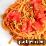 One-Pot Taco Spaghetti, ready to be served
