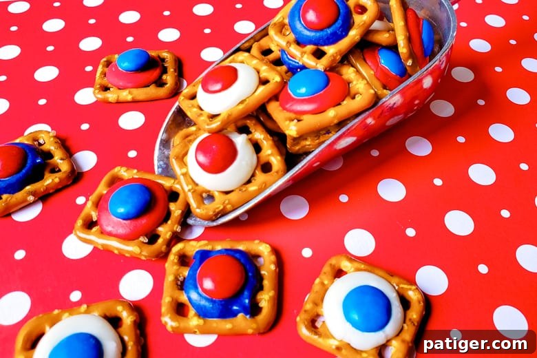 Patriotic Pretzel Bites 2 Delicious Red, White, and Blue 4th of July Pretzel Bites