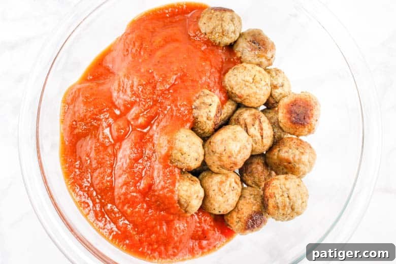 Spaghetti and Meatball Nests 7 Meatballs and marinara sauce