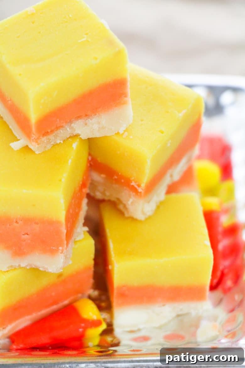 Festive Candy Corn Fudge 3 Layered Halloween Fudge Recipe