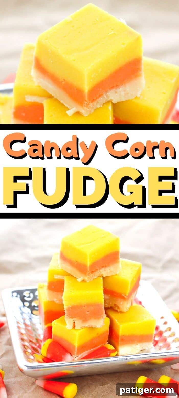 Festive Candy Corn Fudge 5 Candy Corn Fudge Pin.