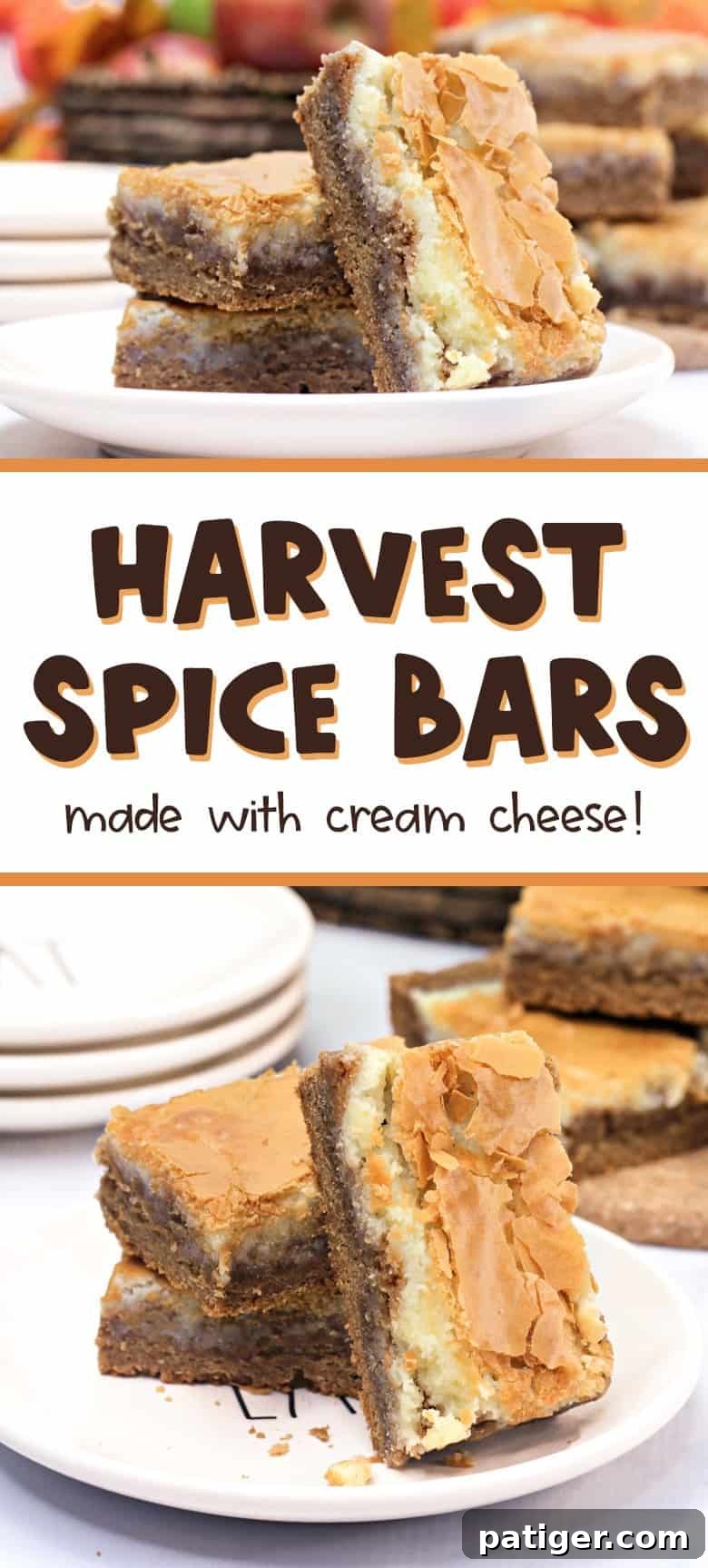 Cozy Autumn Spice Bars 6 Pinterest optimized image for Harvest Spice Bars with cream cheese, perfect for sharing fall dessert recipes