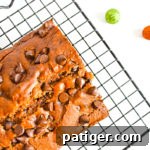 Heavenly Chocolate Chip Pumpkin Loaf 14 pumpkin chocolate chip bread cooling on wire rack