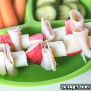 Turkey Apple Cheese Skewers