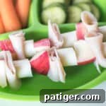 Turkey Apple Cheese Skewers