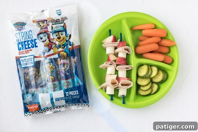 Visually appealing Turkey Apple Cheese Kebabs ready to eat.