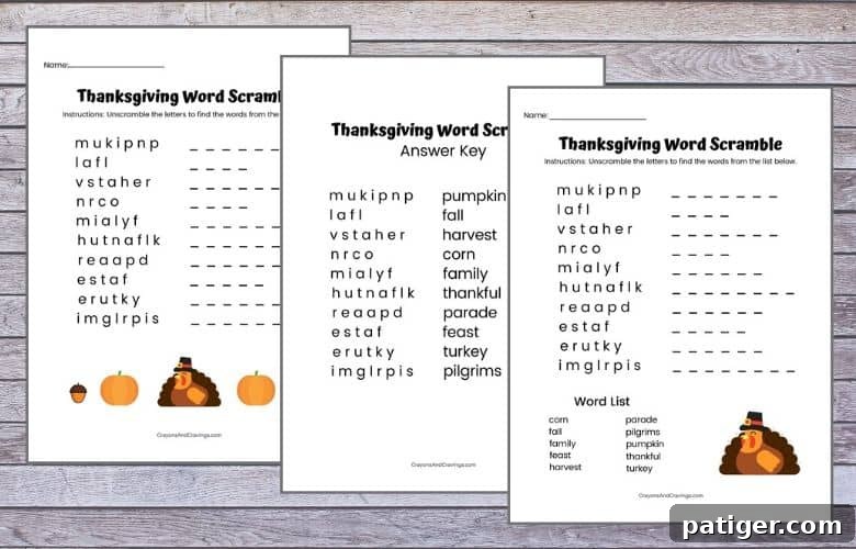 Gobble Up Thanksgiving Word Fun 3 Thanksgiving Word Jumbles for Kids