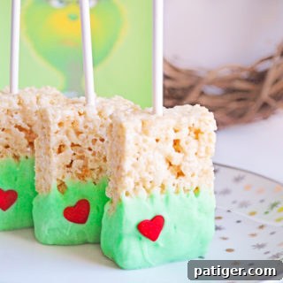 Grinch Rice Krispie Treats for Christmas
