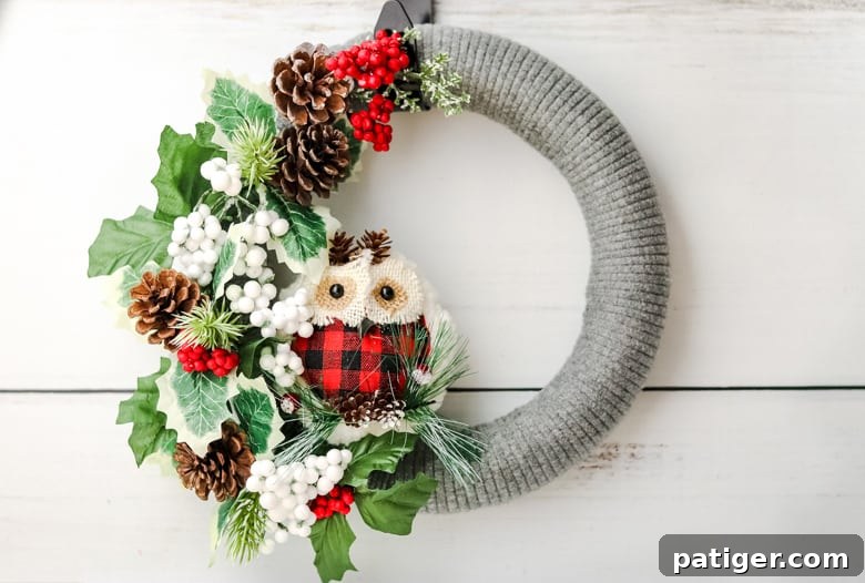 DIY Upcycled Sweater Wreath Made with Dollar Tree Supplies