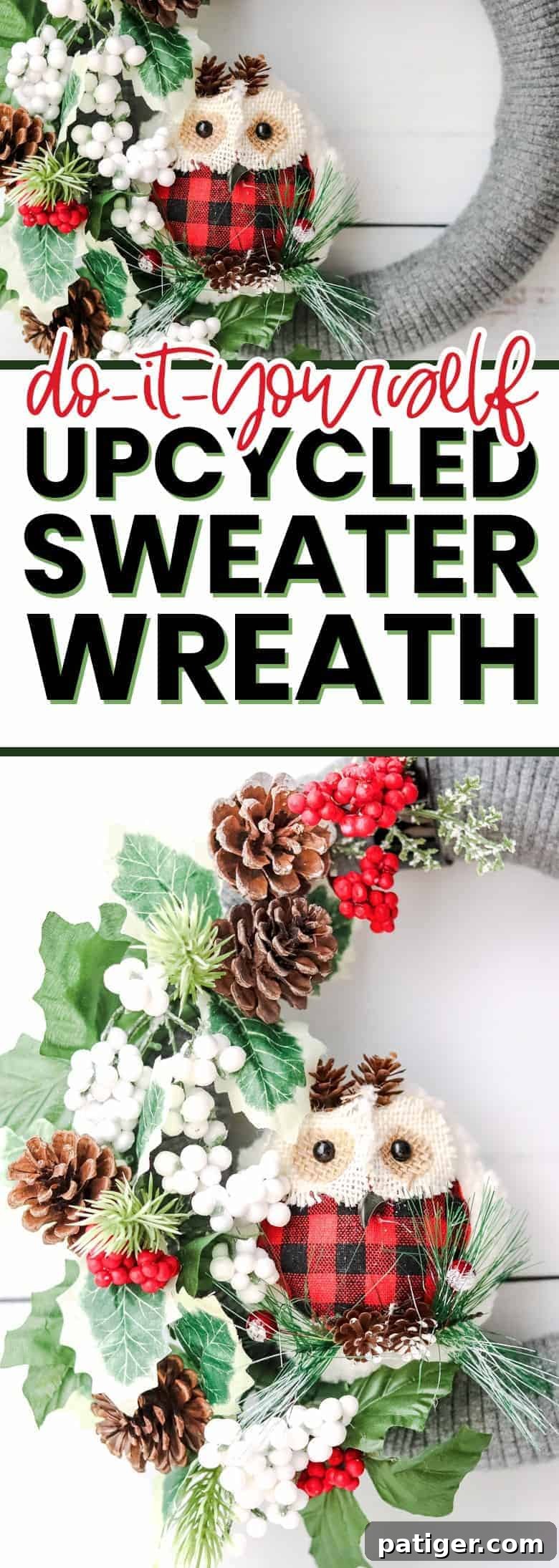 DIY Christmas Wreath for Pinterest