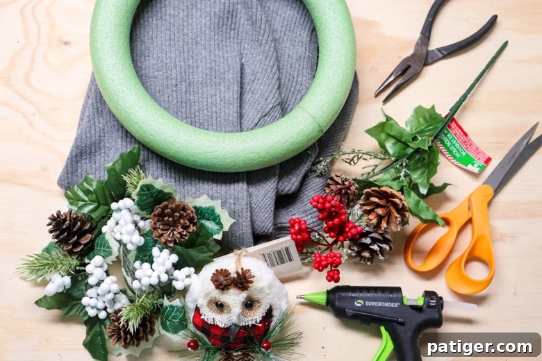 Essential Supplies for Your Cozy Sweater Wreath