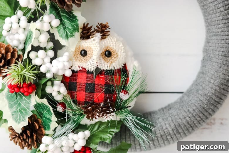 Showcasing Your Upcycled Sweater Wreath for Christmas