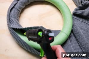 Gluing the Sweater onto the Wreath Form