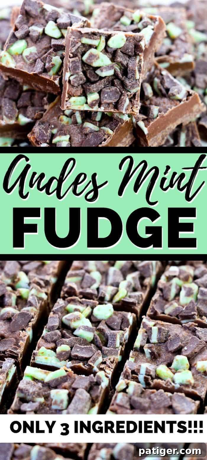 Decadent Mint Swirl Fudge 8 Andes Mint Fudge - Only 3 Ingredients!!!