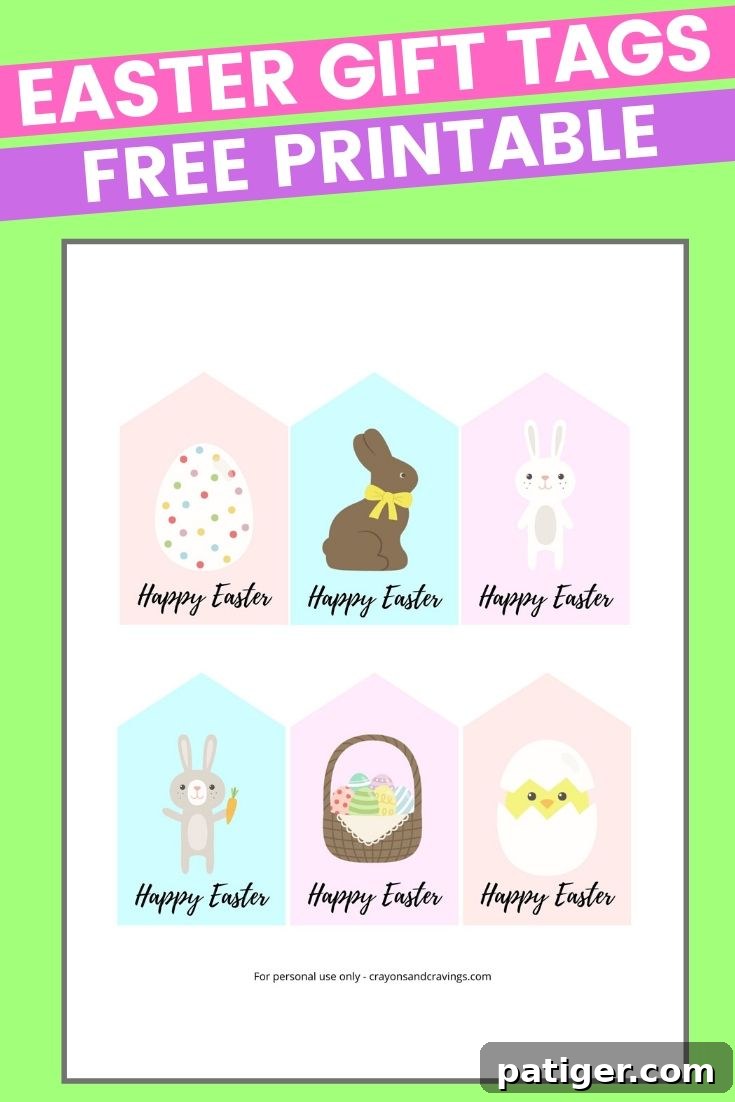Collection of Free Printable Easter Gift Tags for Baskets and Presents