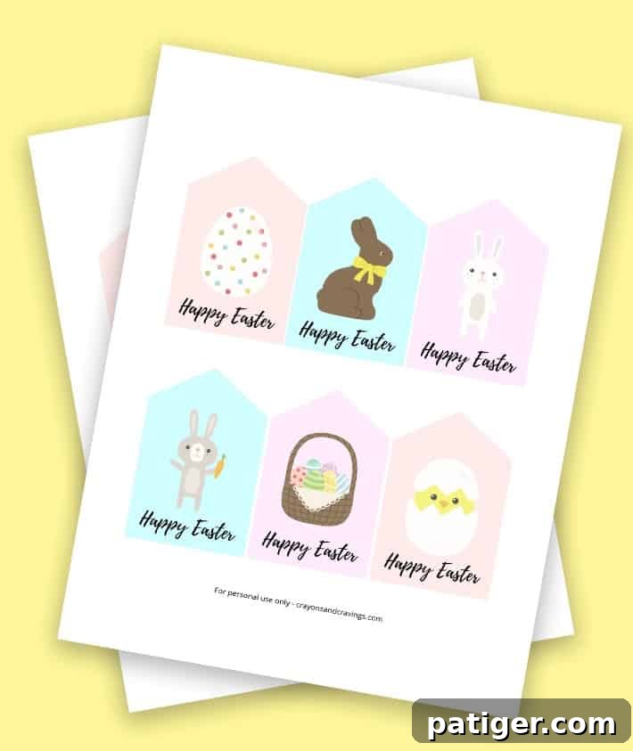 Cute Easter Bunny Gift Tags for Spring Festivities