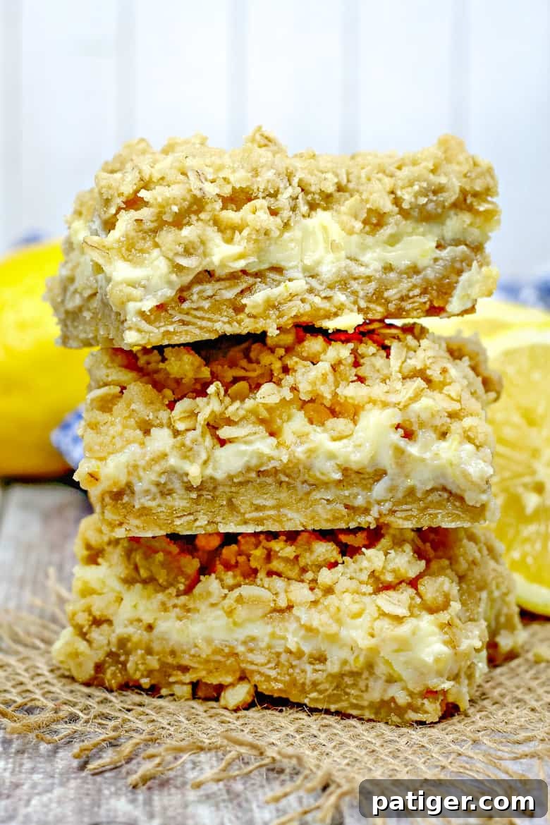 Lemon Crumble Bars with a golden crust and creamy lemon filling
