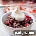Chocolate cherry dump cake made with devil's food cake mix and cherry pie filling.