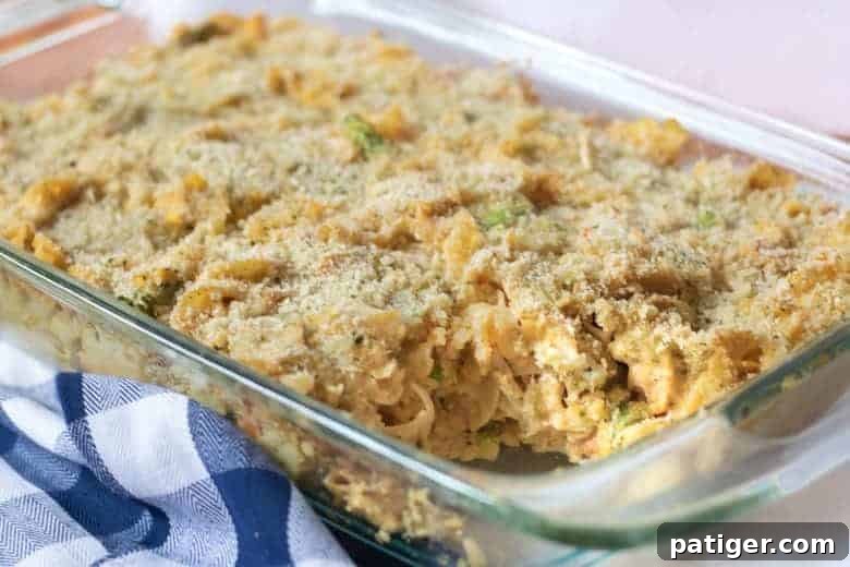Creamy Chicken Noodle Casserole, a perfect family dinner idea.