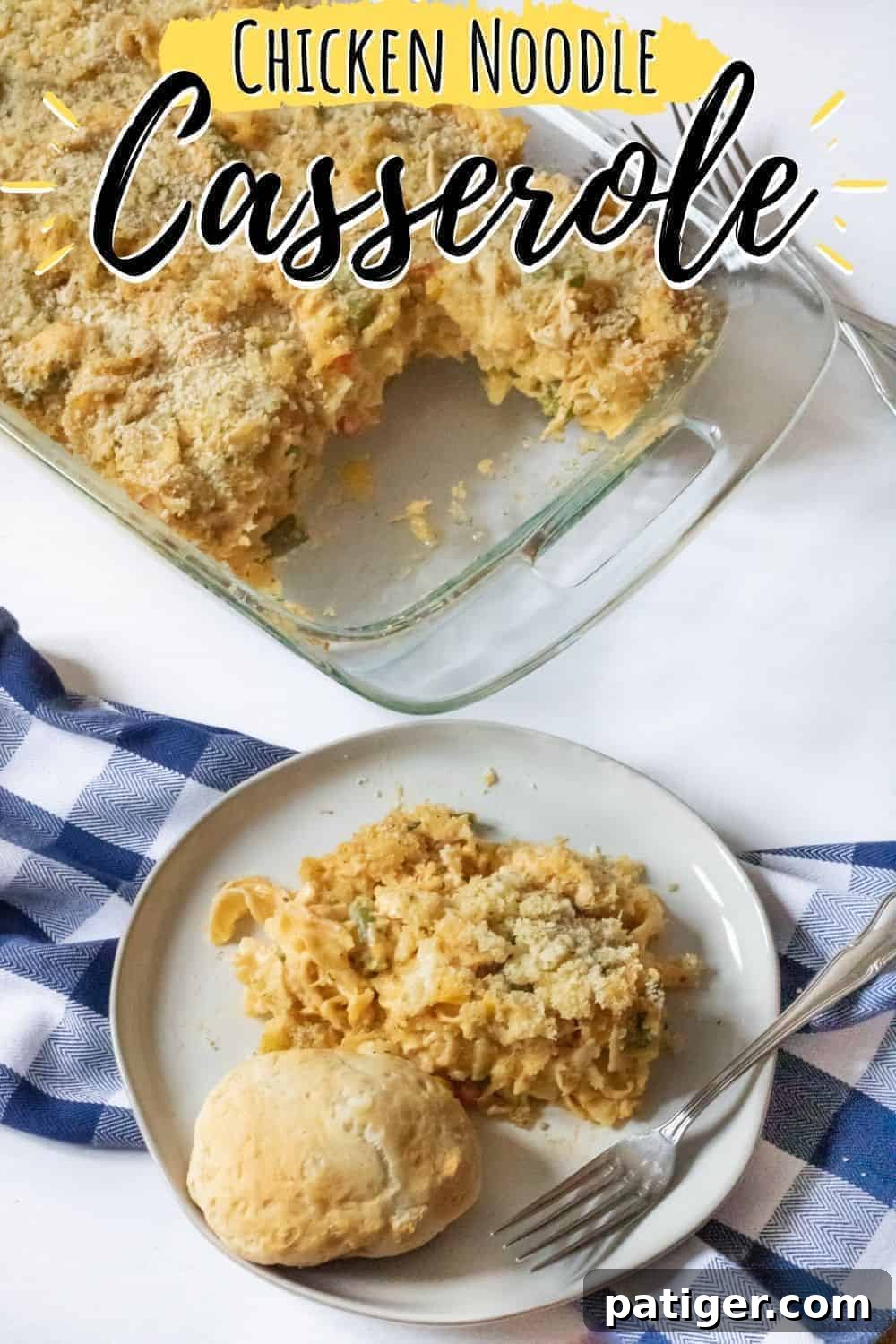 Easy Chicken Noodle Casserole - perfect for a family dinner.