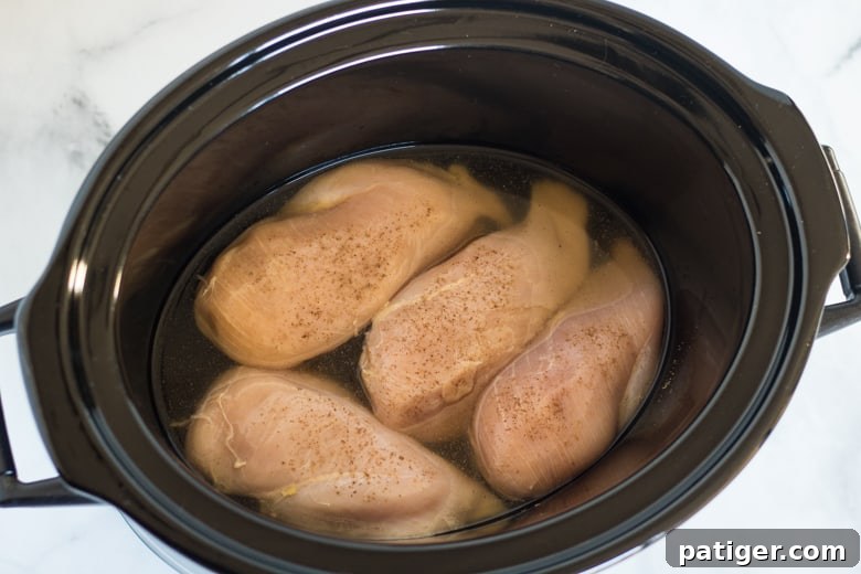 4 Chicken breasts in crockpot