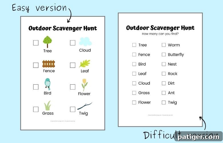 Adventure Hunt for Young Explorers 3 Outdoor Scavenger Hunt for Kids: Two Versions for Different Age Groups
